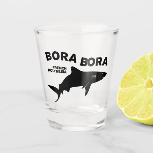 Shark Scuba Diving In Bora Bora Shot Glass