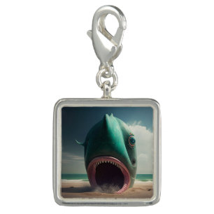 Shark sculpture on the beach charm