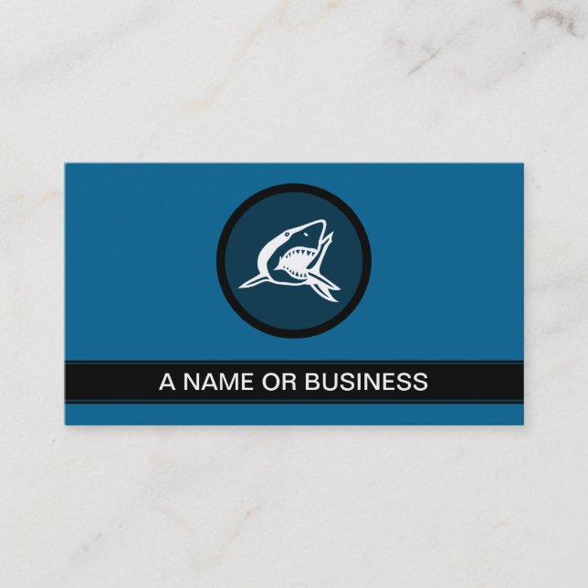shark sea blue bubble business card (Front)