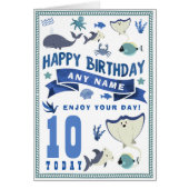 Shark Sea Fish Personalized Birthday Card (Front)
