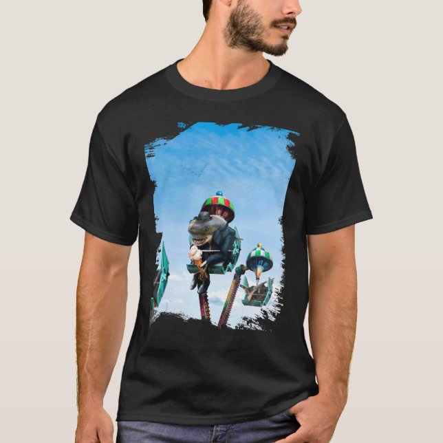 Shark Sharks Gangster Boss Ferris Wheel Ice Cream T-Shirt (Front)