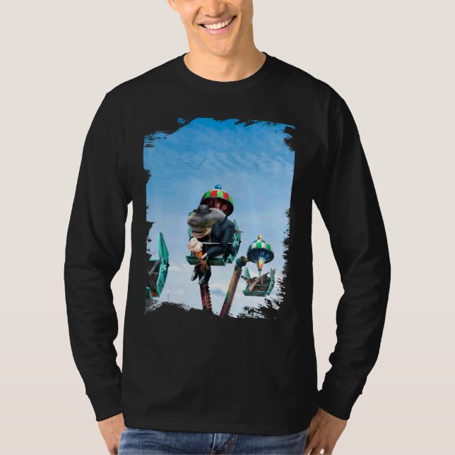 Shark Sharks Gangster Boss Ferris Wheel Ice Cream T-Shirt (Front)