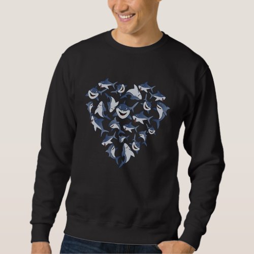 Shark Shirts For Women Girls Kids Heart Poses Cute