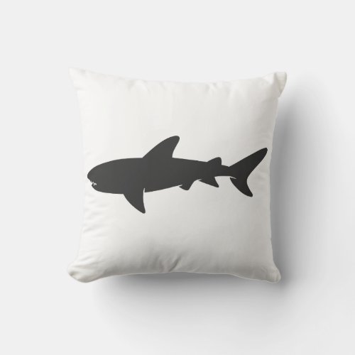 Shark silhouette _ Choose background color Throw Pillow