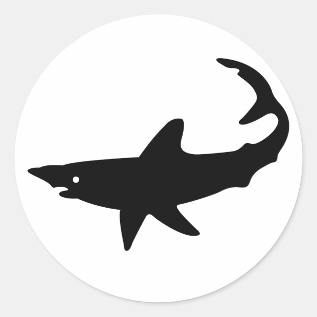 Shark Silhouette Classic Round Sticker (Front)