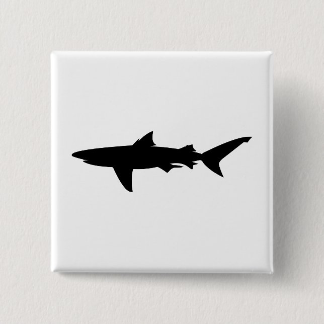 Shark silhouette pinback button (Front)