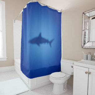 Shark silhouette shower curtain