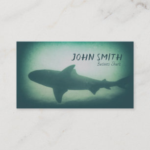 Shark Silhouette Swimming Underwater Sea Creature Business Card