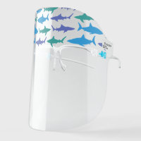 Shark Silhouettes Blue Face Shield
