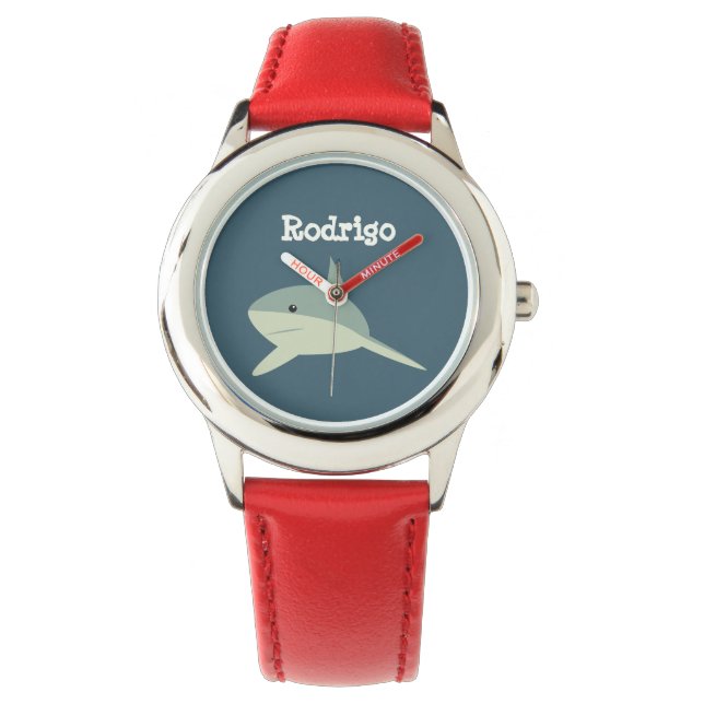 Shark Simple Your Name Without Numbers Boys Wrist Watch (Front)