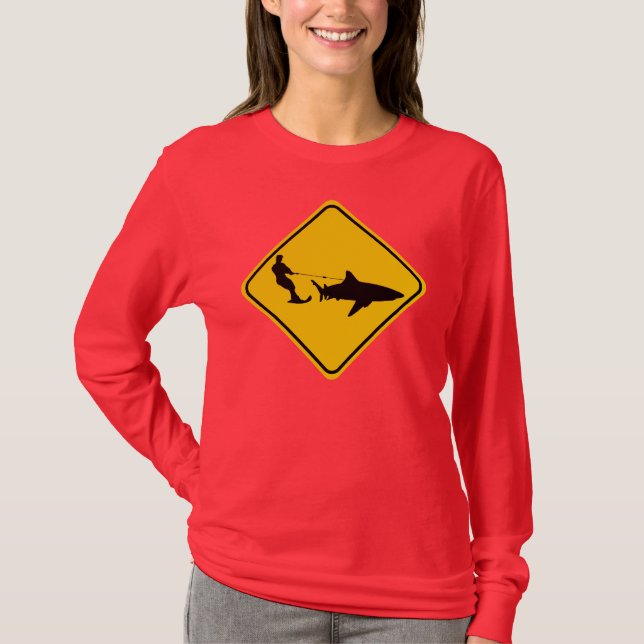 Shark Skiing T-Shirt (Front)