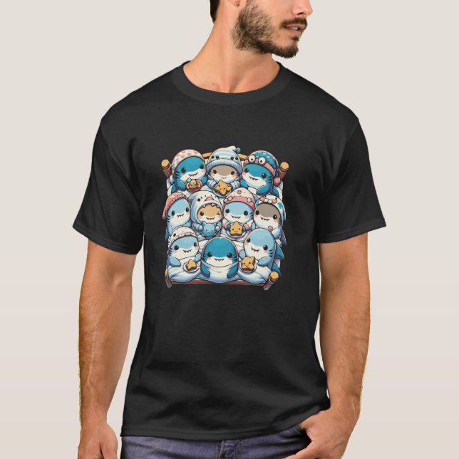 Shark Slumber Party Sleepover Party Sea Animal Sha T-Shirt (Front)
