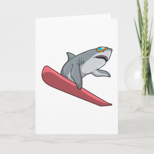 Shark Snowboarder Snowboard Card