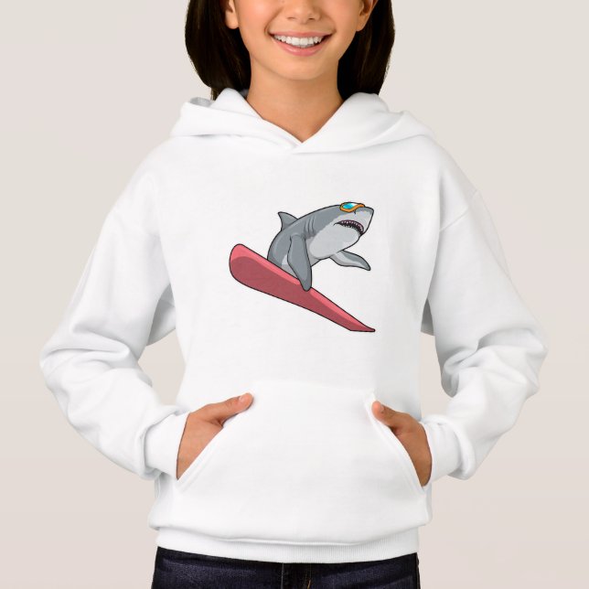 Shark Snowboarder Snowboard Hoodie (Front)