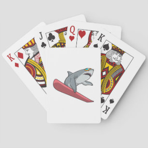 Shark Snowboarder Snowboard Poker Cards