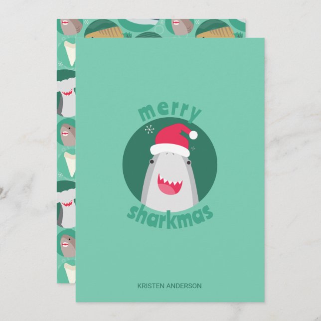 Shark Species Christmas  Holiday Card (Front/Back)