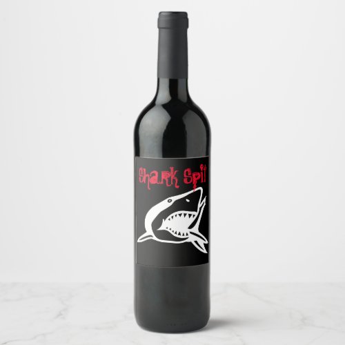 Shark Spit boat Great White boating ocean sailing  Wine Label