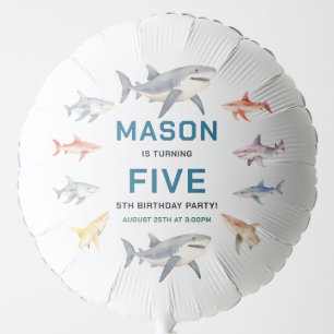 Shark Splash 5th Birthday Party Cute Ocean Kids Balloon