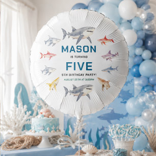Shark Splash 5th Birthday Party Cute Ocean Kids Balloon