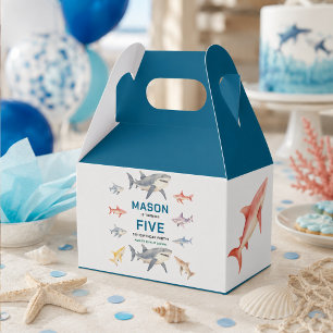 Shark Splash 5th Birthday Party Cute Ocean Kids Favor Boxes