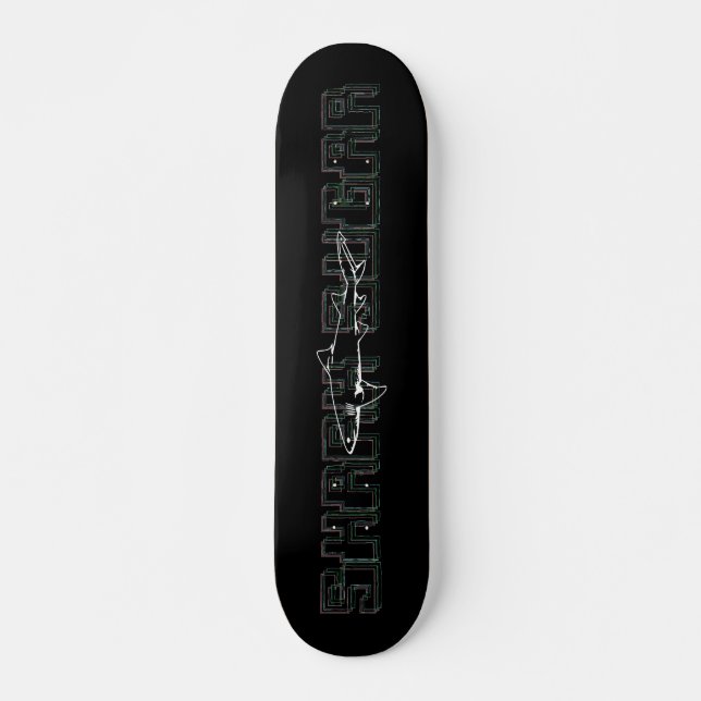 Shark Sugar Neon Skate Skateboard Deck (Front)