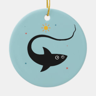 Shark Summer Ceramic Ornament