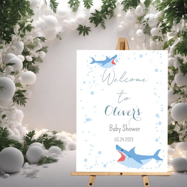 Shark Summer Party Baby Bash Welcome Baby Shower Foam Board (Creator Uploaded)