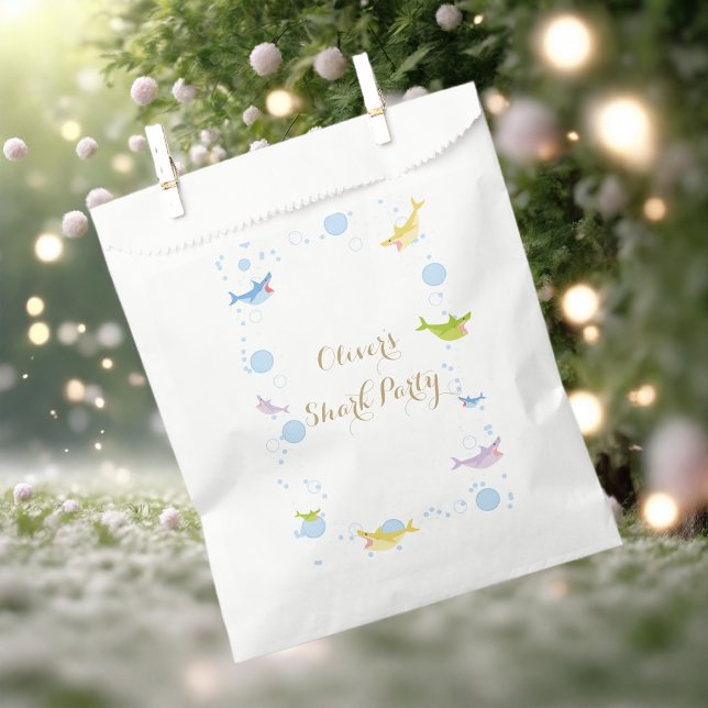 Shark Summer Party Splish Splash Birthday Bash  Favor Bag (Creator Uploaded)