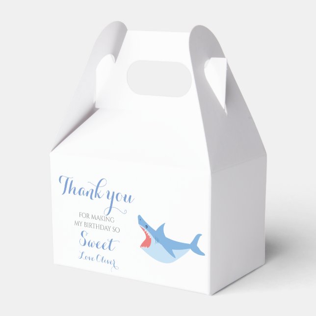 Shark Summer Party Splish Splash Birthday Bash  Favor Boxes (Front Side)