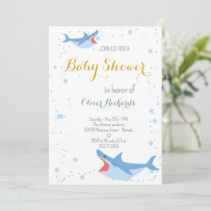 Shark Summer Party Splish Splash Kids Baby Shower Invitation