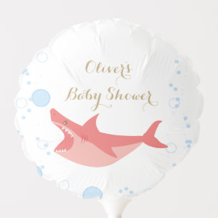 Shark Summer Red und Blue Bubbles Baby Shower Balloon