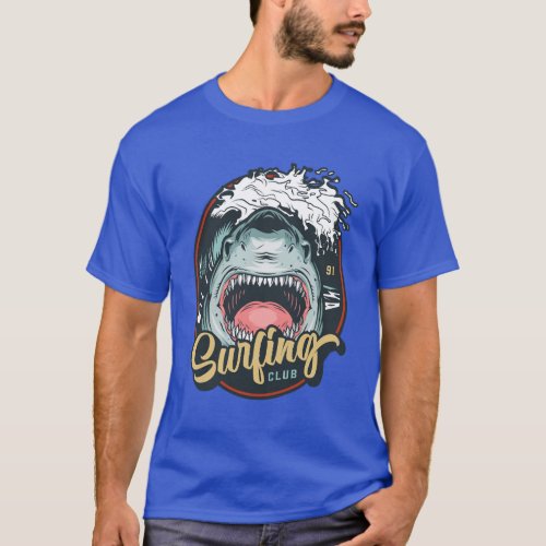 Shark surfer surfing  T_Shirt