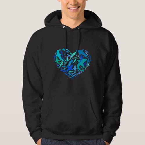 shark swarm shark diver shark heart hoodie