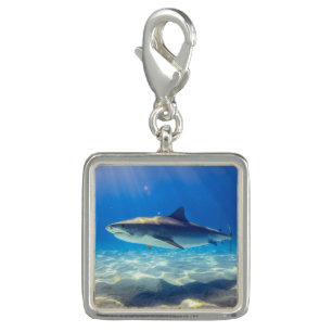 Shark Swimming Blue Ocean Water Charm