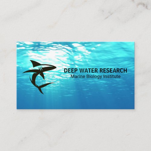 Shark Swimming Logo  Ocean Water  Business Card