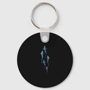 Shark - Swimming Sharks Cute Funny Gift Keychain
