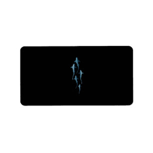 Shark - Swimming Sharks Cute Funny Gift Label
