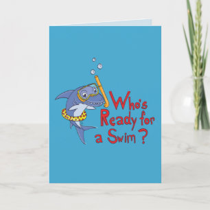 Shark Swimming Summer Cute Greeting Card