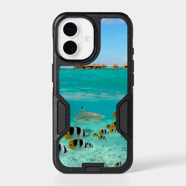 Shark swimming underwater otterbox iPhone case (Back)