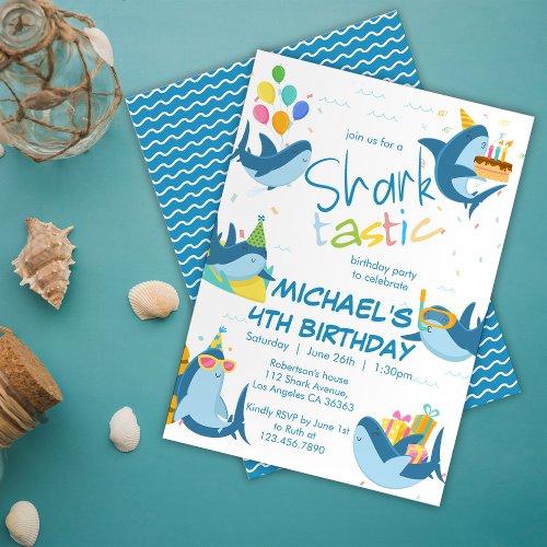 Shark_Tastic All Ages Birthday Party  Invitation
