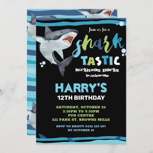 Shark_Tastic Birthday Party Shark Boys Pool Party Invitation