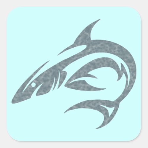 Shark Tattoo Square Sticker