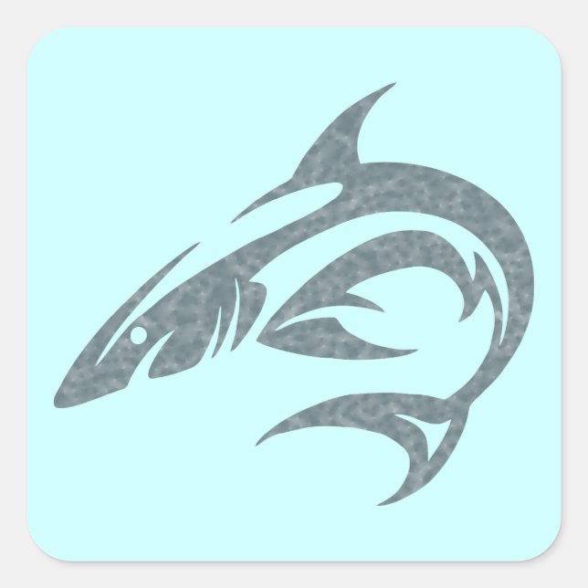 Shark Tattoo Square Sticker (Front)