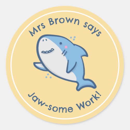 Shark Teacher Reward Stickers Personalized