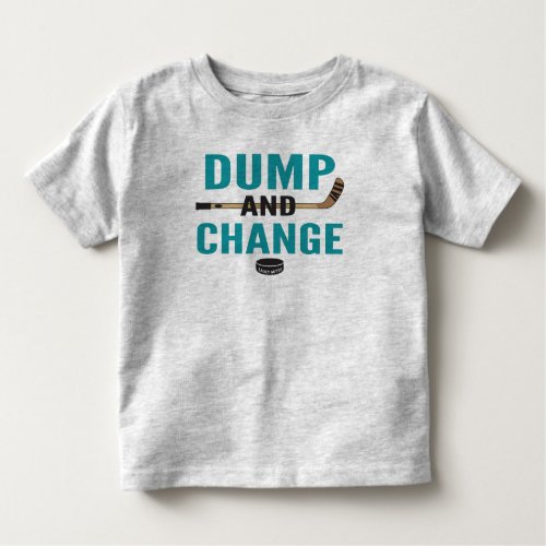 Shark Teal Blue Dump and Change Hockey Toddler T_shirt