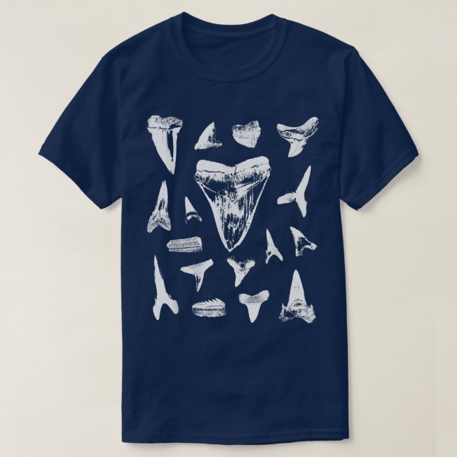 Shark Teeth Fossil Collector Tooth Hunter Geology  T-Shirt (Design Front)