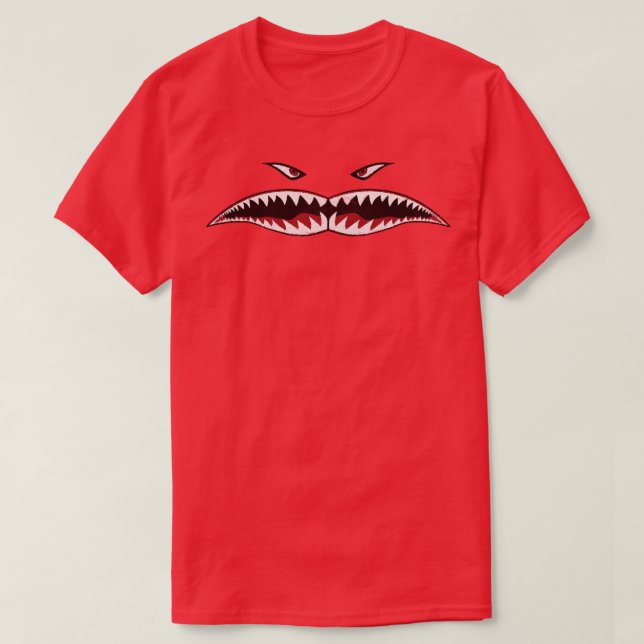 SHARK TEETH NOSE ART WARHAWK P40 A10 WARTHOG WAR P T-Shirt (Design Front)