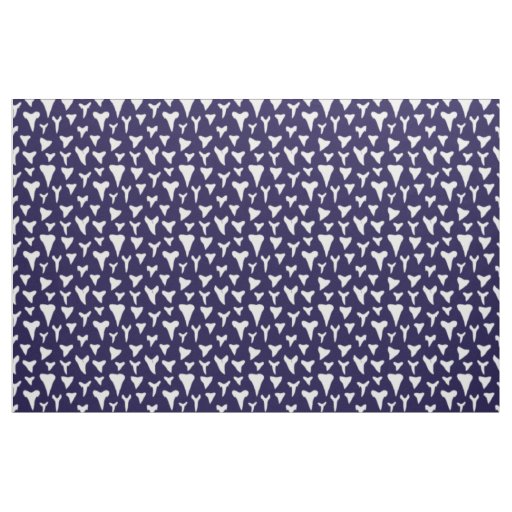 Shark Teeth on Navy Blue Fabric