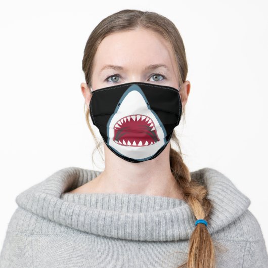 SHARK TEETH SMILE kids Adult Cloth Face Mask (Worn)