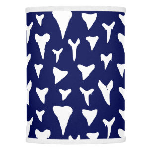 Shark Teeth Tooth Navy Blue and White Patterned Lamp Shade